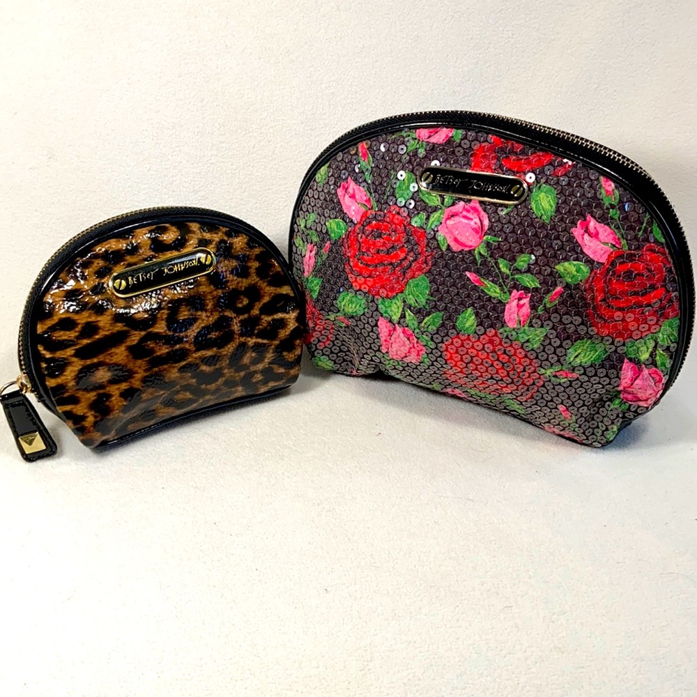 Set of 2 Betsey Johnson cosmetic bags